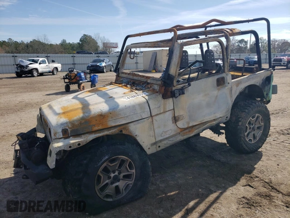 1997 Jeep Wrangler Sahara with VIN 1J4FY49S2VP526847, listed as a Copart auction lot 41883055 with 0 mi miles and Salvage Title. Bid and sale history available at carsss.com. Image 1.