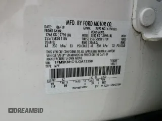 2020 Ford Explorer Platinum с VIN 1FM5K8HC1LGA13358, выставлен на аукционе Copart как лот 59809975 с пробегом 52 012 миль миль и Списание • Salvage title. История ставок и продаж доступна на DreamBid. Изображение 13.