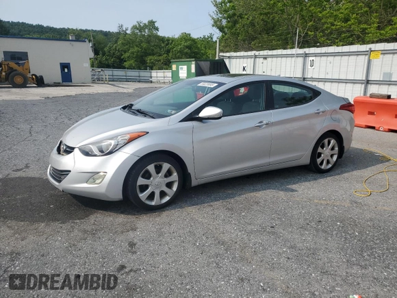 2012 Hyundai Elantra Limited z VIN KMHDH4AE1CU345347, wystawiony jako Copart lot #59025695 z przebiegiem 96 959 mil mil oraz Szkoda całkowita • Salvage title. Historia ofert i sprzedaży dostępna na DreamBid. Obrazek 1.