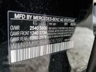 2024 Mercedes-Benz EQB 250+ z VIN W1N9M0CB0RN087092, wystawiony jako Copart lot #79518544 z przebiegiem 2578 mil mil oraz Szkody całkowita. Historia ofert i sprzedaży dostępna na DreamBid. Obrazek 14.