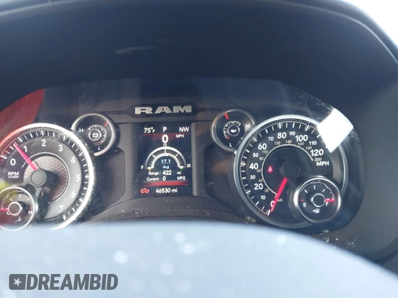 2021 Ram 1500 Big Horn with VIN 1C6SRFBT3MN741025, listed as a IAAI auction lot 41899873 with 46,530 mi miles. Bid and sale history available at carsss.com. Image 7.