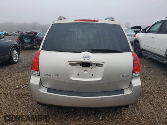 2005 Nissan Quest SL with VIN 5N1BV28U85N101774, listed as a Copart auction lot 84870634 with 118,181 mi miles and Salvage Title. Bid and sale history available at carsss.com. Image 6.