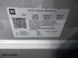 2024 Chevrolet Traverse FWD LT with VIN 1GNERGKS4RJ143731, listed as a IAAI auction lot 41409097 with 12,632 mi miles. Bid and sale history available at carsss.com. Image 9.