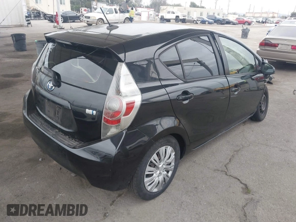 2012 Toyota Prius One with VIN JTDKDTB39C1021255, listed as a IAAI auction lot 42044059 with 190,989 mi miles. Bid and sale history available at carsss.com. Image 4.