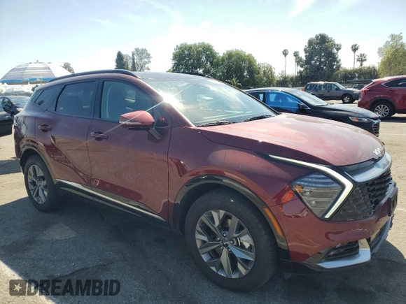 2025 Kia Sportage SX-Prestige with VIN KNDPXCDG3S7201016, listed as a Copart auction lot 49874455 with 1,377 mi miles and Salvage title. Bid and sale history available at DreamBid. Image 4.