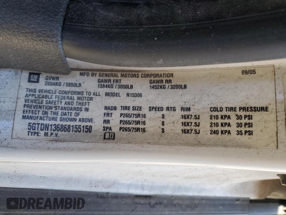 2006 Hummer H3 with VIN 5GTDN136868155150, listed as a Copart auction lot 83593604 with Not Provided miles and Clean Title. Bid and sale history available at DreamBid. Image 13.