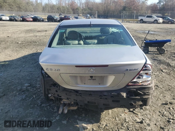 2005 Mercedes-Benz C 240 with VIN WDBRF81J15F604655, listed as a Copart auction lot 82845524 with 168,747 mi miles and Salvage Title. Bid and sale history available at DreamBid. Image 6.