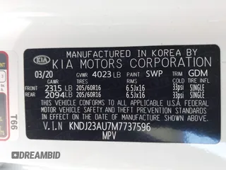 2021 Kia Soul S with VIN KNDJ23AU7M7737596, listed as a IAAI auction lot 42029726 with 36,743 mi miles. Bid and sale history available at carsss.com. Image 9.