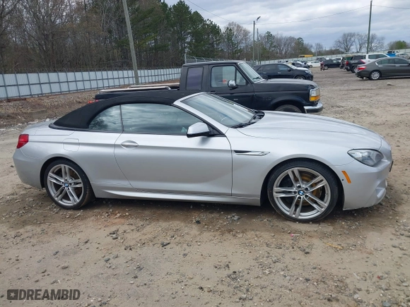 2013 BMW 6 Series 640i with VIN WBALW7C52DDX58705, listed as a IAAI auction lot 41848280 with 91,243 mi miles. Bid and sale history available at carsss.com. Image 13.