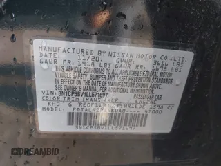 2020 Nissan Kicks S with VIN 3N1CP5BV1LL571697, listed as a IAAI auction lot 42063943 with 46,934 mi miles and . Bid and sale history available at carsss.com. Image 9.
