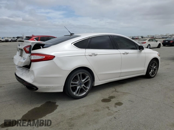 2014 Ford Fusion Titanium with VIN 3FA6P0K97ER393249, listed as a Copart auction lot 53087355 with 148,266 mi miles and Salvage Title. Bid and sale history available at DreamBid. Image 3.