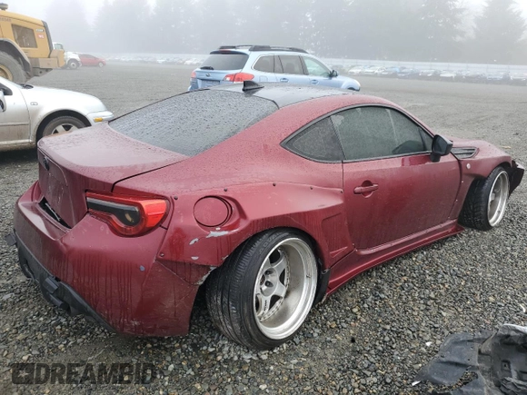 2017 Toyota 86 with VIN JF1ZNAA18H8709039, listed as a Copart auction lot 83163834 with 56,587 mi miles and Salvage Title. Bid and sale history available at carsss.com. Image 3.