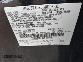 2011 Ford Flex Limited w/Ecoboost with VIN 2FMHK6DT8BBD19082, listed as a IAAI auction lot 41835209 with 231,272 mi miles. Bid and sale history available at carsss.com. Image 9.
