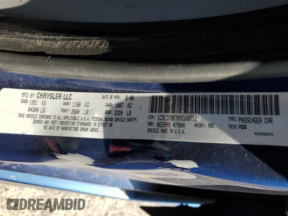 2008 Chrysler Sebring Touring z VIN 1C3LC56K38N300712, wystawiony jako Copart lot #50366285 z przebiegiem 191 210 mil mil oraz Szkoda całkowita • Salvage title. Historia ofert i sprzedaży dostępna na DreamBid. Obrazek 12.