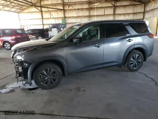 2023 Nissan Pathfinder S with VIN 5N1DR3AA4PC214980, listed as a Copart auction lot 77045034 with 28,140 mi miles and Salvage Title. Bid and sale history available at carsss.com. Image 1.