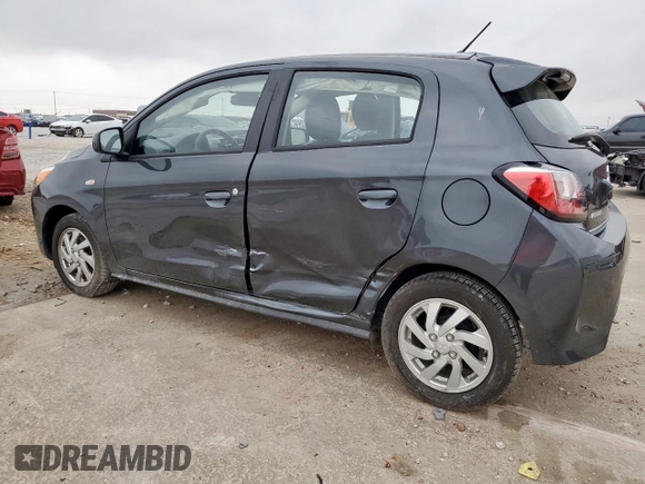 2024 Mitsubishi Mirage ES with VIN ML32AUHJ4RH013782, listed as a Copart auction lot 58069015 with 7,366 mi miles and Salvage title. Bid and sale history available at DreamBid. Image 2.