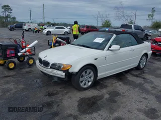 2005 BMW 3 Series 325Ci with VIN WBABW33405PL37240, listed as a IAAI auction lot 41650058 with 154,954 mi miles and . Bid and sale history available at carsss.com. Image 2.