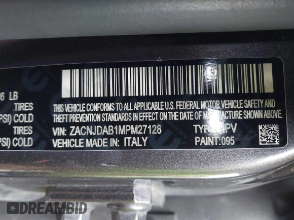 2021 Jeep Renegade Jeepster z VIN ZACNJDAB1MPM27128, wystawiony jako IAAI lot #41460181 z przebiegiem 67 466 mil mil oraz . Historia ofert i sprzedaży dostępna na DreamBid. Obrazek 9.
