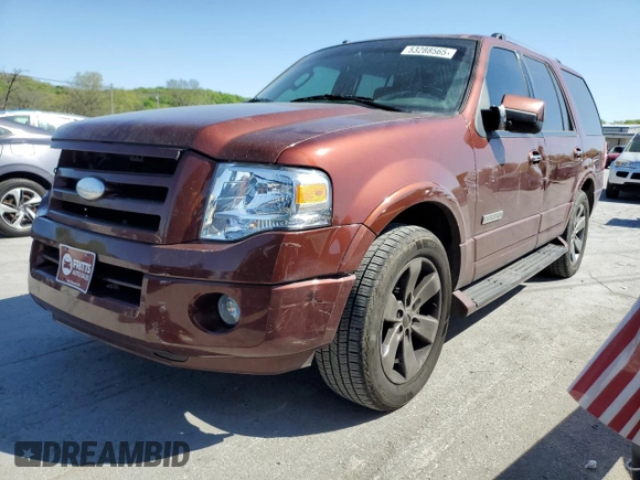 2008 Ford Expedition Limited with VIN 1FMFU19558LA46223, listed as a Copart auction lot 53288565 with 274,586 mi miles and Salvage title. Bid and sale history available at DreamBid. Image 1.