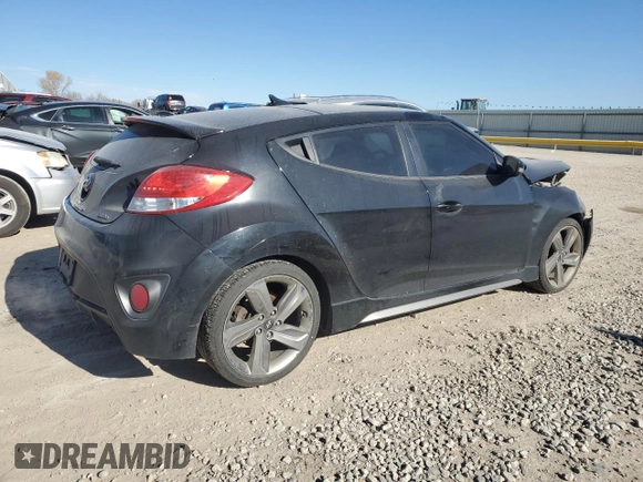 2015 Hyundai Veloster Turbo with VIN KMHTC6AE7FU221285, listed as a Copart auction lot 81598924 with 93,153 mi miles and Salvage title. Bid and sale history available at DreamBid. Image 3.