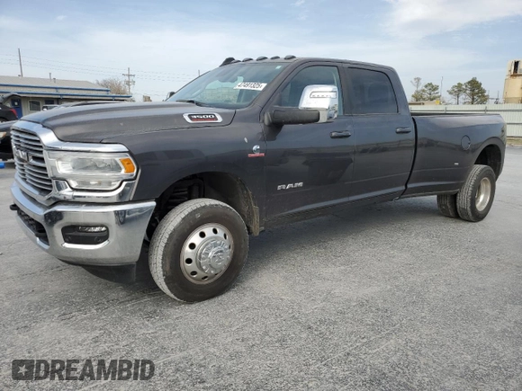 2023 Ram 3500 Laramie with VIN 3C63RRJL4PG574503, listed as a Copart auction lot 47491325 with 15,194 mi miles and Salvage Title. Bid and sale history available at carsss.com. Image 1.