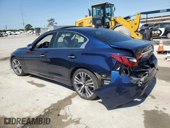 2021 Infiniti Q50 Signature Edition z VIN JN1EV7CP0MM705150, wystawiony jako Copart lot #46897655 z przebiegiem 23 688 mil mil oraz Czysty tytuł • Clean title. Historia ofert i sprzedaży dostępna na DreamBid. Obrazek 2.