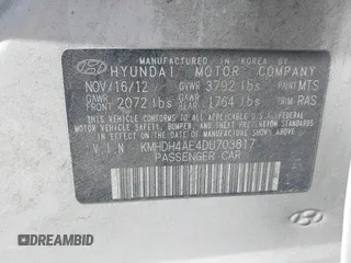 2013 Hyundai Elantra GLS with VIN KMHDH4AE4DU703817, listed as a IAAI auction lot 42377070 with 193,951 mi miles and . Bid and sale history available at DreamBid. Image 9.