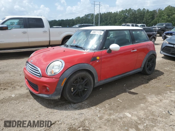 2013 MINI Hardtop with VIN WMWSU3C54DT687765, listed as a Copart auction lot 54677425 with Not Provided miles and Salvage Title. Bid and sale history available at DreamBid. Image 1.