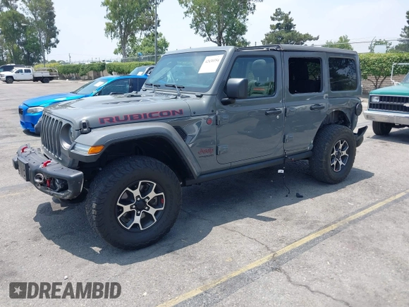 2020 Jeep Wrangler Unlimited Rubicon with VIN 1C4HJXFG3LW279636, listed as a IAAI auction lot 42430354 with 19,631 mi miles and . Bid and sale history available at DreamBid. Image 2.