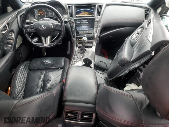2020 Infiniti Q50 Red Sport 400 with VIN JN1FV7APXLM630723, listed as a Copart auction lot 86551714 with 45,596 mi miles and Salvage Title. Bid and sale history available at carsss.com. Image 8.