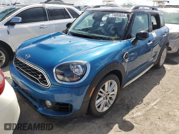 2019 MINI Countryman Cooper S with VIN WMZYT3C55K3J32742, listed as a Copart auction lot 74895824 with 0 mi miles and Non Repairable. Bid and sale history available at carsss.com. Image 1.