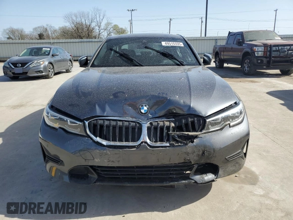 2019 BMW 3 Series 330i with VIN WBA5R1C51KFH15569, listed as a Copart auction lot 49515335 with 0 mi miles and Salvage Title. Bid and sale history available at carsss.com. Image 5.