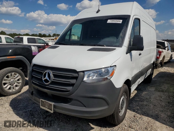 2024 Mercedes-Benz Sprinter Cargo with VIN W1Y4KBHY5RT182366, listed as a Copart auction lot 73993504 with 3,149 mi miles and Clean Title. Bid and sale history available at carsss.com. Image 1.