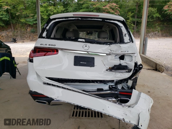 2022 Mercedes-Benz GLS 450 with VIN 4JGFF5KEXNA801997, listed as a Copart auction lot 57117054 with 11,621 mi miles and . Bid and sale history available at DreamBid. Image 6.