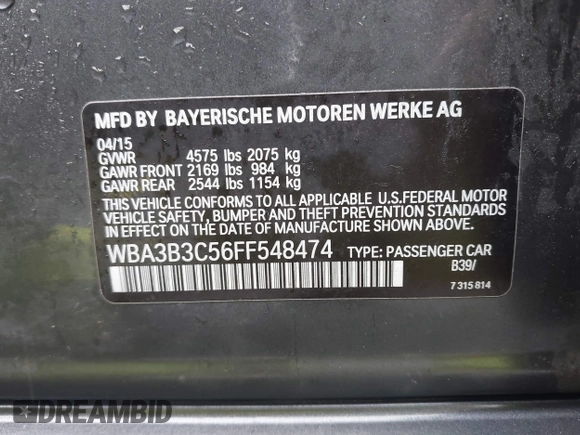 2015 BMW 3 Series 328i xDrive z VIN WBA3B3C56FF548474, wystawiony jako IAAI lot #42366206 z przebiegiem 73 042 mil mil oraz . Historia ofert i sprzedaży dostępna na DreamBid. Obrazek 9.