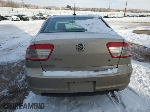 2009 Mercury Milan with VIN 3MEHM07Z49R616307, listed as a Copart auction lot 41774045 with 83,552 mi miles and Salvage Title. Bid and sale history available at DreamBid. Image 6.