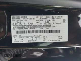 2020 Ford F-150 XL с VIN 1FTEW1C49LFA33220, выставлен на аукционе IAAI как лот 42330895 с пробегом 92 614 миль миль и . История ставок и продаж доступна на DreamBid. Изображение 9.