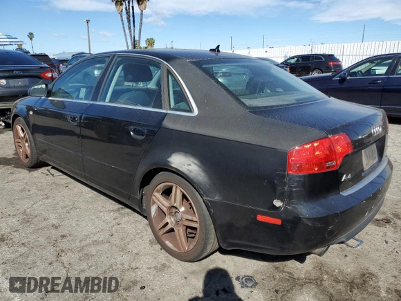 2007 Audi A4 2.0T with VIN WAUAF78E37A039291, listed as a Copart auction lot 47048265 with 120,531 mi miles and Salvage Title. Bid and sale history available at carsss.com. Image 2.