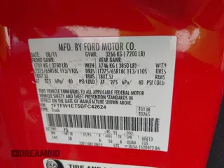 2011 Ford F-150 XLT with VIN 1FTFW1ET5BFC42624, listed as a IAAI auction lot 41853696 with 230,074 mi miles and . Bid and sale history available at DreamBid. Image 9.