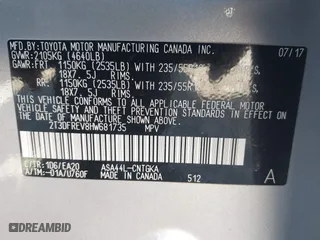 2017 Toyota RAV4 Limited with VIN 2T3DFREV8HW681735, listed as a IAAI auction lot 41864003 with 77,527 mi miles. Bid and sale history available at carsss.com. Image 9.