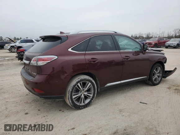 2015 Lexus RX 350 with VIN 2T2ZK1BA7FC179497, listed as a Copart auction lot 45493355 with 45,168 mi miles and Salvage Title. Bid and sale history available at carsss.com. Image 3.
