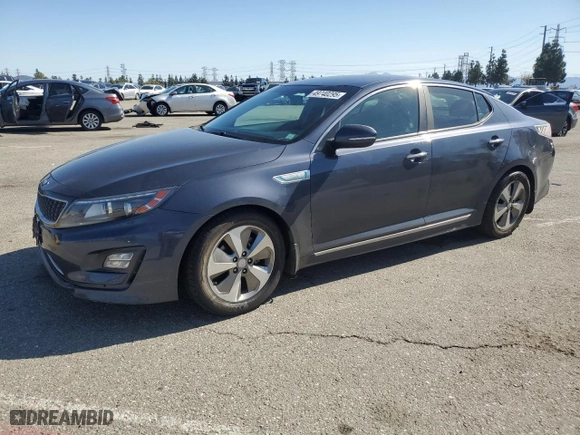 2015 Kia Optima Hybrid EX with VIN KNAGN4AD8F5083162, listed as a Copart auction lot 49740295 with 154,227 mi miles and Salvage Title. Bid and sale history available at carsss.com. Image 1.