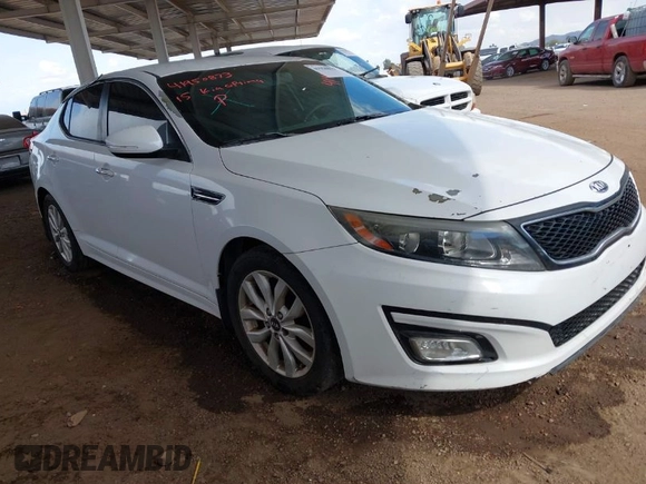 2015 Kia Optima LX with VIN 5XXGM4A79FG381540, listed as a IAAI auction lot 41950873 with 98,732 mi miles. Bid and sale history available at carsss.com. Image 1.