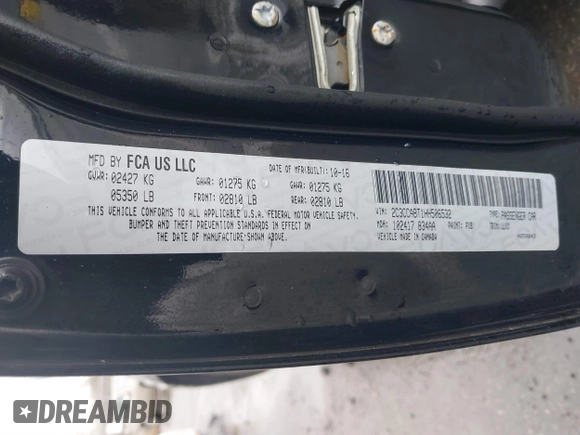 2017 Chrysler 300 S Alloy Edition with VIN 2C3CCABT1HH506532, listed as a IAAI auction lot 41544674 with 98,758 mi miles and . Bid and sale history available at carsss.com. Image 9.
