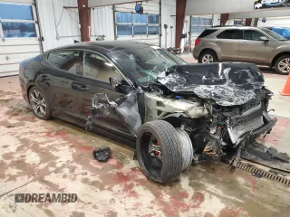 2018 Kia Stinger GT2 with VIN KNAE55LC3J6015694, listed as a Copart auction lot 51275075 with 43,999 mi miles and Salvage Title. Bid and sale history available at carsss.com. Image 4.