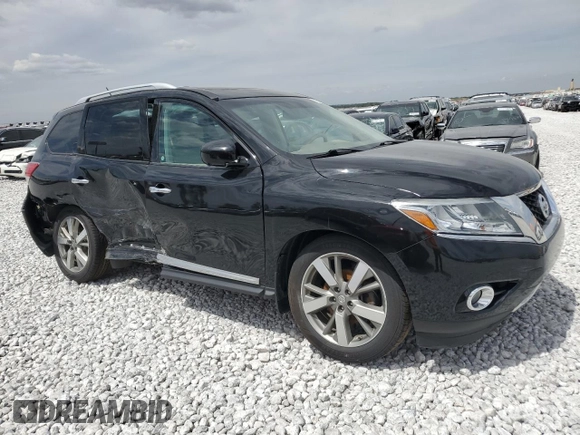 2014 Nissan Pathfinder Platinum with VIN 5N1AR2MM4EC642497, listed as a Copart auction lot 52933525 with 102,388 mi miles and Clean title. Bid and sale history available at DreamBid. Image 4.