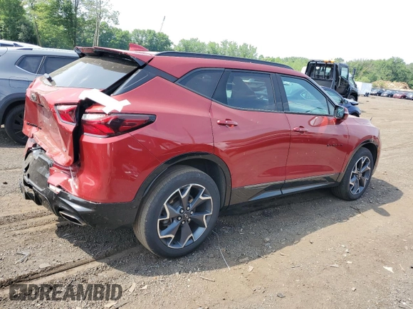 2022 Chevrolet Blazer RS with VIN 3GNKBKRS9NS116551, listed as a Copart auction lot 60444725 with 61,186 mi miles and Salvage title. Bid and sale history available at DreamBid. Image 3.