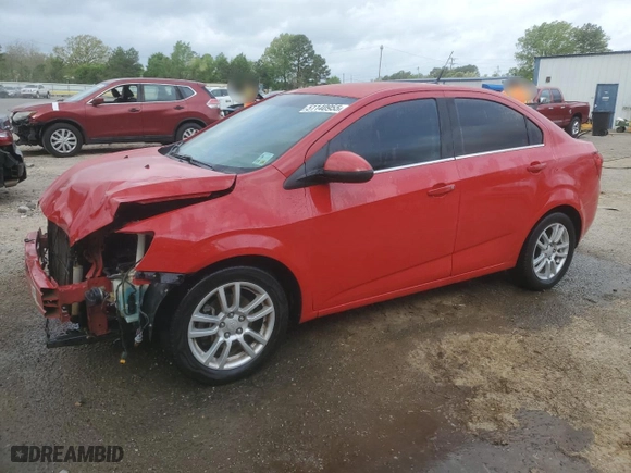 2012 Chevrolet Sonic LT with VIN 1G1JC5SH8C4199512, listed as a Copart auction lot 51140955 with 154,468 mi miles and Salvage Title. Bid and sale history available at carsss.com. Image 1.