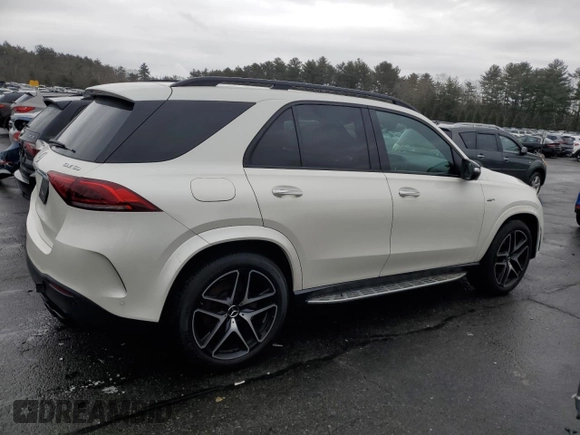 2021 Mercedes-Benz GLE 53 AMG with VIN 4JGFB6BEXMA270011, listed as a Copart auction lot 47779205 with 27,292 mi miles and Salvage title. Bid and sale history available at DreamBid. Image 3.