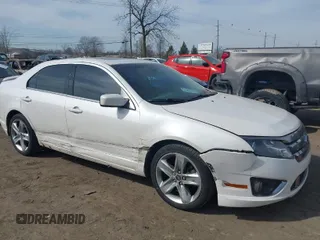 2012 Ford Fusion SPORT with VIN 3FAHP0DC0CR383435, listed as a IAAI auction lot 41806260 with 75,024 mi miles. Bid and sale history available at carsss.com. Image 1.